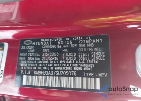 2025 Hyundai Kona Sel из США, поврежденный, VIN KM8HB3AB7SU205076